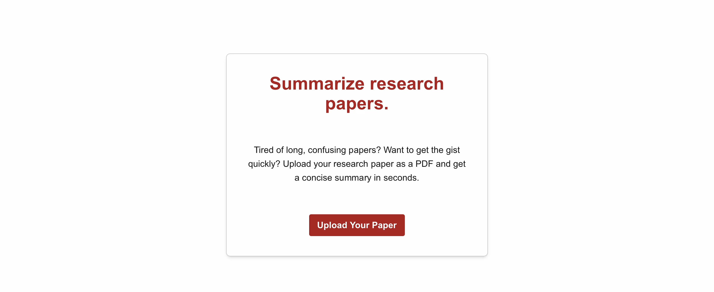 Research Paper Summarizer